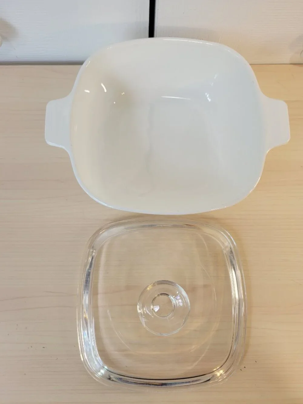 Vintage CORNINGWARE Blue Cornflower 1.5-Quart Casserole Dish w/ Damaged Lid Knob